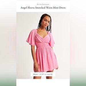 Abercrombie and fitch angel sleeve smocked waist mini dress